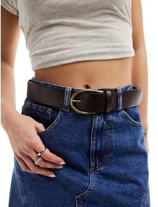 ASOS DESIGN - Cintura da jeans per vita e fianchi marrone con fibbia a mezzaluna