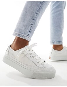 AllSaints - Milla - Sneakers bianche in pelle con suola spessa-Bianco