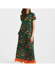 La DoubleJ Dresses gend - Swing Dress (With Feathers) Night Garden XXS 97% Silk 3% Ostrich Feathers
