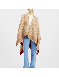 La DoubleJ J.J.'s Faves gend - Poncho Mix Tiles Camel One Size 95%Wool 5%Silk