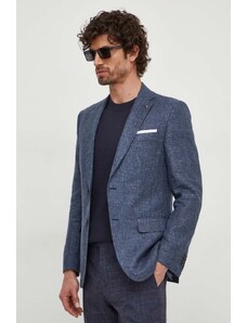 BOSS blazer con aggiunta di lana colore blu navy