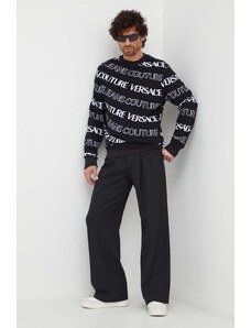 Versace Jeans Couture felpa in cotone uomo colore nero
