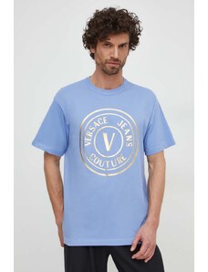 Versace Jeans Couture t-shirt in cotone uomo colore blu