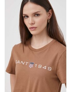 Gant t-shirt in cotone donna colore marrone