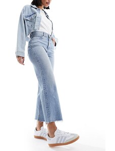 ASOS DESIGN - Jeans dritti taglio corto color blu medio chiaro