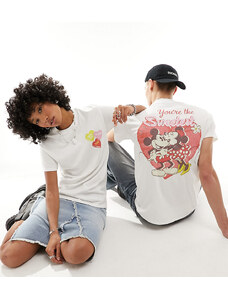 Reclaimed Vintage - T-shirt bianca unisex con grafica Disney su licenza con cuore-Bianco