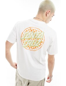 Santa Cruz - T-shirt bianca con grafica a scacchi sul retro-Bianco