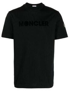 Moncler T-shirt nera con stampa logo