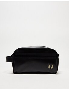 Fred Perry - Beauty-case nero in poliestere spalmato