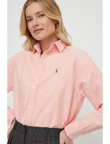 Polo Ralph Lauren camicia in cotone donna colore arancione