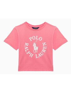 Polo Ralph Lauren T-shirt rosa con logo in cotone