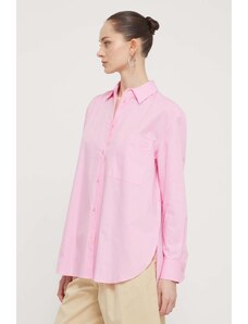 HUGO camicia in cotone donna colore rosa