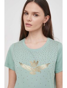 Aeronautica Militare t-shirt in cotone donna colore verde