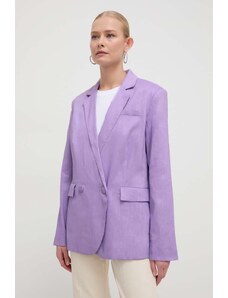 Silvian Heach giacca in lino colore violetto