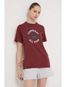 Converse t-shirt in cotone colore granata