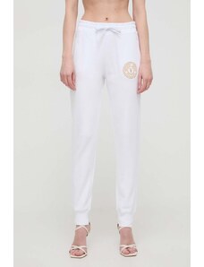 Versace Jeans Couture pantaloni da jogging in cotone colore bianco