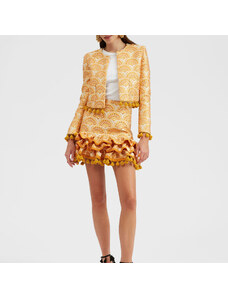 La DoubleJ Skirts gend - Pincho Mini Skirt Fans Gold L 80%Polyester 9%Metal 7%Silk 4%Polyammide