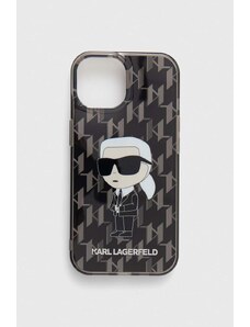 Karl Lagerfeld custodia per telefono iPhone 15 / 14 / 13 6.1" colore nero