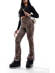 Threadbare - Pantaloni da sci con stampa leopardata-Nero