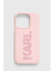 Karl Lagerfeld custodia per telefono iPhone 15 Pro 6.1" colore rosa