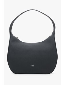 Women's Black Crescent Shaped Bag made of Genuine Leather Estro ER00114439