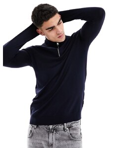 Only & Sons - Maglione blu navy con zip corta