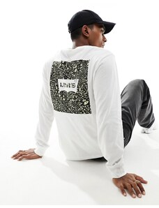 Levi's - T-shirt a maniche lunghe bianca con stampa sul retro e logo piccolo al centro-Bianco