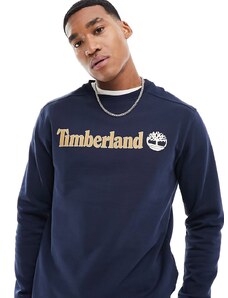 Timberland - Felpa blu navy con scritta grande del logo