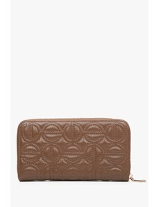 Women's Dark Brown Leather Continental Wallet Estro ER00113953