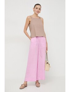 Marella pantaloni in lino colore rosa