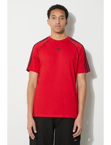 adidas Originals t-shirt in cotone uomo colore rosso con applicazione IR9449