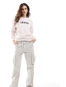 Levi's - Felpa rosa chiaro con logo sul petto stile titolo - In esclusiva per ASOS-Bianco