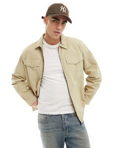 Champion - Camicia giacca multitasche beige con zip-Neutro