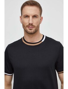 BOSS t-shirt in cotone uomo colore nero con applicazione