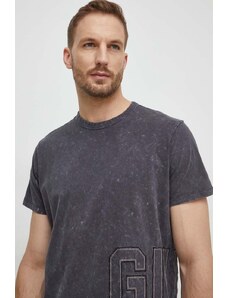 Guess t-shirt in cotone uomo colore grigio con applicazione