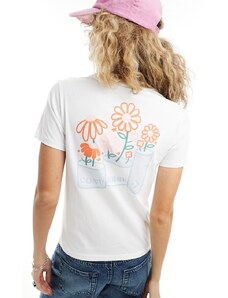 Converse - Spring Blooms - T-shirt bianca con stampa sul retro-Bianco