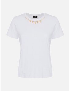 T-shirt in jersey con accessorio charms Elisabetta Franchi
