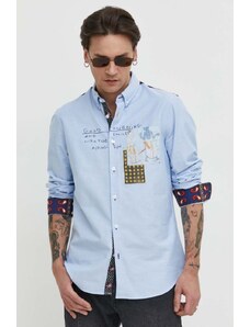 Desigual camicia in cotone uomo colore blu