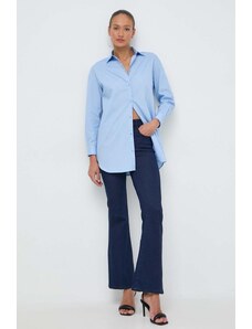 Armani Exchange camicia in cotone donna colore blu