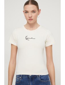 Karl Kani t-shirt donna colore beige