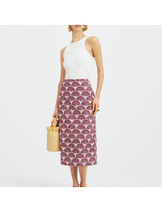 La DoubleJ Skirts gend - Pencil Skirt Fans Purple L 98% Cotton 2% Elastane