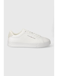 Tommy Hilfiger sneakers in pelle TH COURT LEATHER colore bianco FM0FM04971
