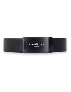 JOHN RICHMOND - Cintura reversibile in pelle con logo - Colore: Nero,Taglia: 100