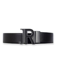 JOHN RICHMOND - Cintura reversibile in pelle con fibbia monogramma - Colore: Nero,Taglia: 115