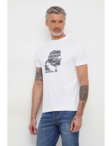 Karl Lagerfeld t-shirt in cotone uomo colore beige