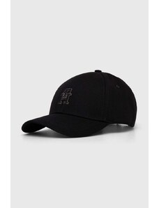 Tommy Hilfiger berretto da baseball in cotone colore nero con applicazione