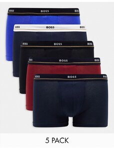 BOSS Bodywear - Essential - Confezione da 5 boxer aderenti multicolore