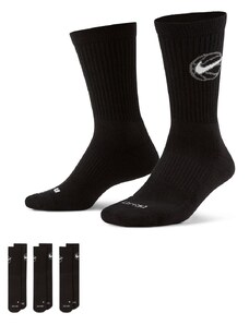 Nike Football Nike Basketball - Everyday - Confezione da 3 paia di calzini neri-Nero