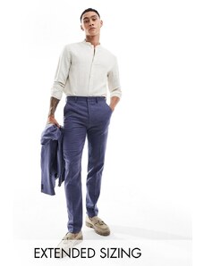 ASOS DESIGN - Camicia elegante in misto lino écru con colletto alla coreana-Neutro