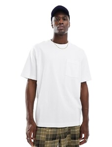 Abercrombie & Fitch - T-shirt premium pesante bianca con tasca-Bianco
